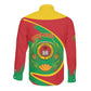 Cape Verde 1975-1992 Long Sleeve Button Shirt Coat Of Arms Grunge Style