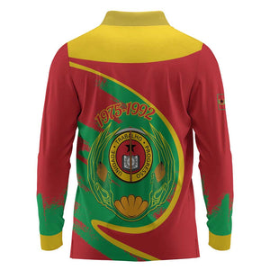 Cape Verde 1975-1992 Long Sleeve Polo Shirt Coat Of Arms Grunge Style