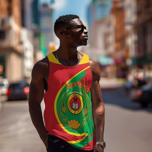 Cape Verde 1975-1992 Men Tank Top Coat Of Arms Grunge Style