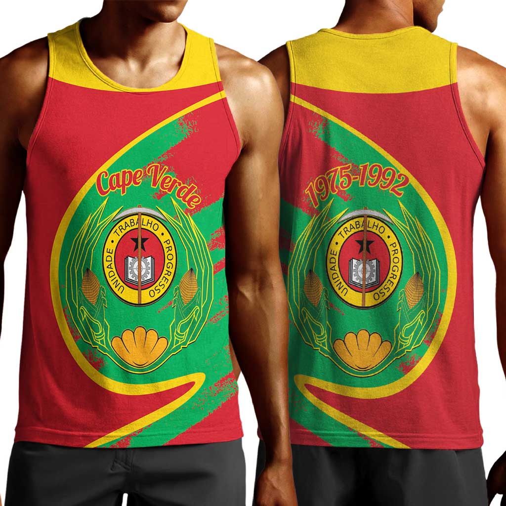 Cape Verde 1975-1992 Men Tank Top Coat Of Arms Grunge Style