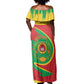 Cape Verde 1975-1992 Off Shoulder Maxi Dress Coat Of Arms Grunge Style