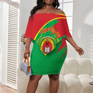 Cape Verde 1975-1992 Off Shoulder Short Dress Coat Of Arms Grunge Style