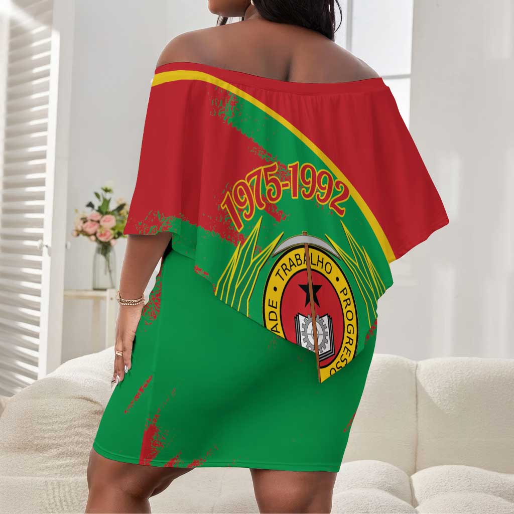 Cape Verde 1975-1992 Off Shoulder Short Dress Coat Of Arms Grunge Style