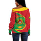 Cape Verde 1975-1992 Off Shoulder Sweater Coat Of Arms Grunge Style