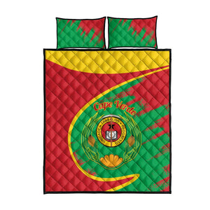 Cape Verde 1975-1992 Quilt Bed Set Coat Of Arms Grunge Style