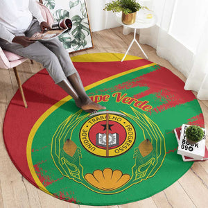 Cape Verde 1975-1992 Round Carpet Coat Of Arms Grunge Style