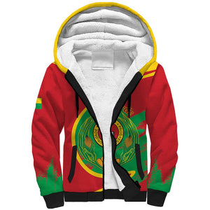 Cape Verde 1975-1992 Sherpa Hoodie Coat Of Arms Grunge Style