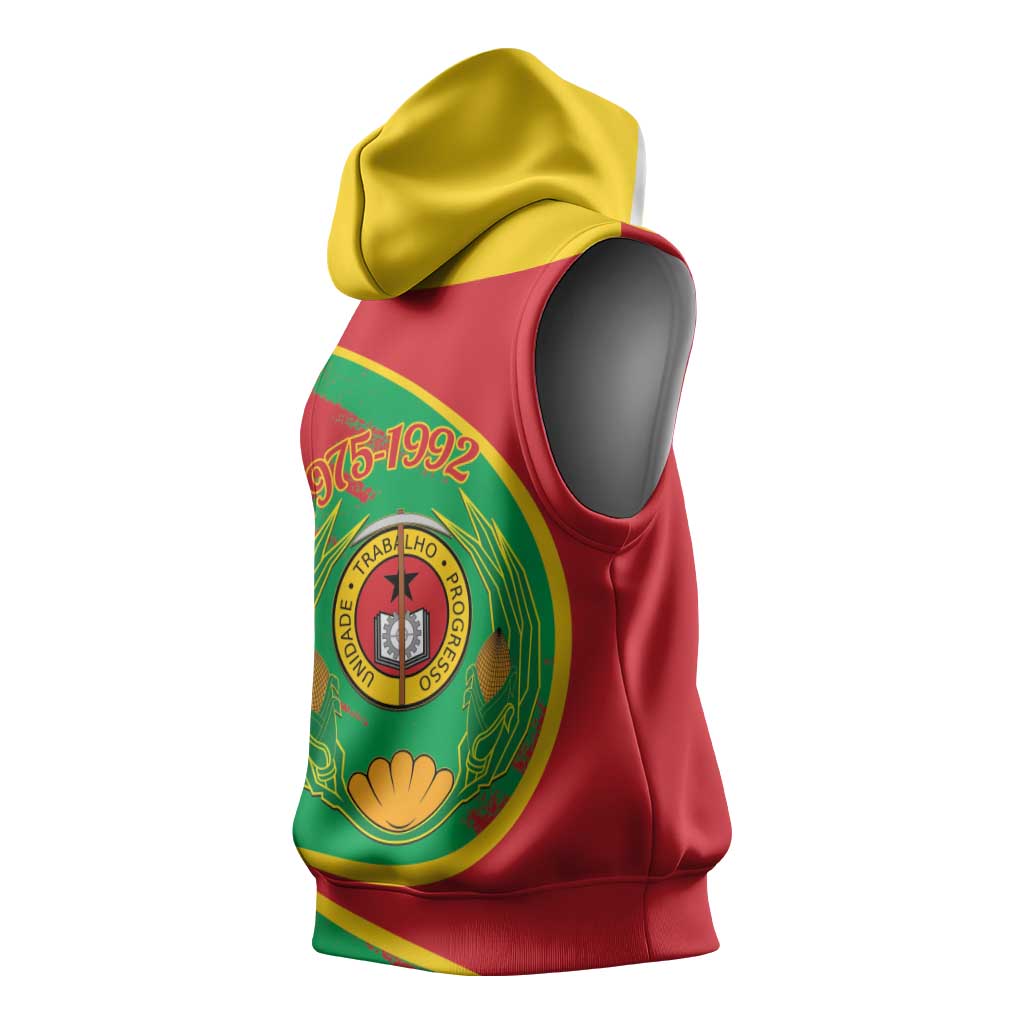 Cape Verde 1975-1992 Sleeveless Hoodie Coat Of Arms Grunge Style - African Pride