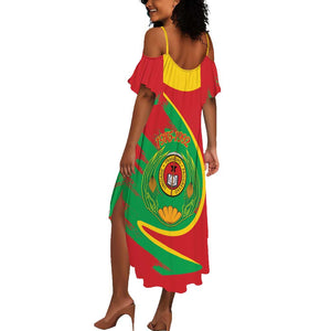 Cape Verde 1975-1992 Summer Maxi Dress Coat Of Arms Grunge Style