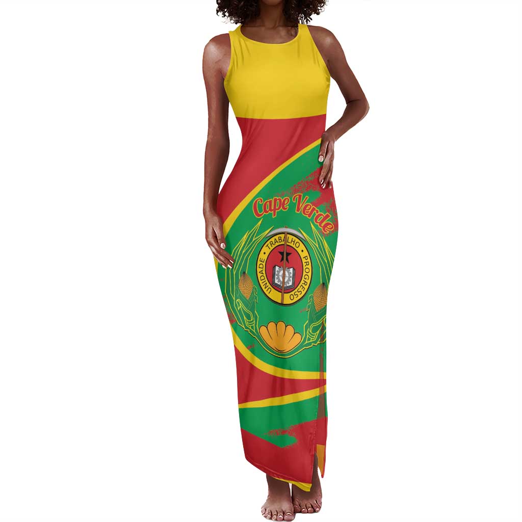 Cape Verde 1975-1992 Tank Maxi Dress Coat Of Arms Grunge Style