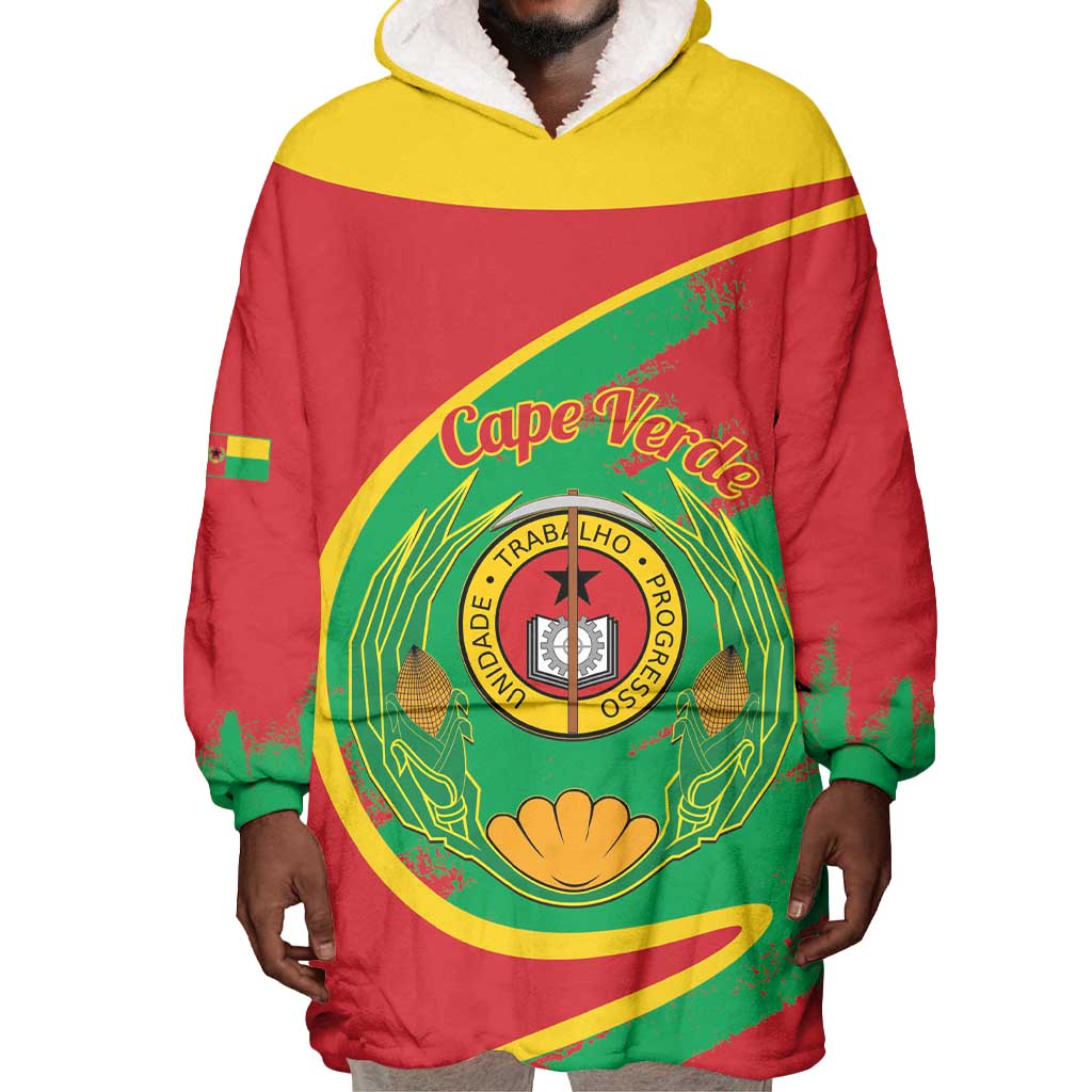 Cape Verde 1975-1992 Wearable Blanket Hoodie Coat Of Arms Grunge Style