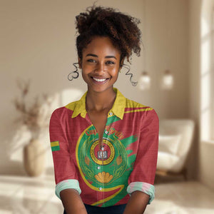 Cape Verde 1975-1992 Women Casual Shirt Coat Of Arms Grunge Style