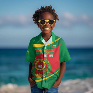 Cape Verde 1975-1992 Kid Hawaiian Shirt Unidade Trabalho Progresso