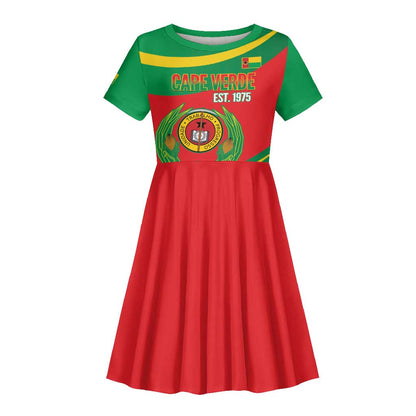 Cape Verde 1975-1992 Kid Short Sleeve Dress Unidade Trabalho Progresso