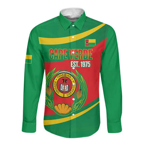 Cape Verde 1975-1992 Long Sleeve Button Shirt Unidade Trabalho Progresso