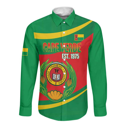 Cape Verde 1975-1992 Long Sleeve Button Shirt Unidade Trabalho Progresso