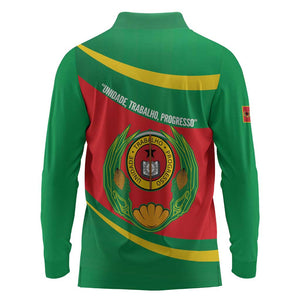 Cape Verde 1975-1992 Long Sleeve Polo Shirt Unidade Trabalho Progresso