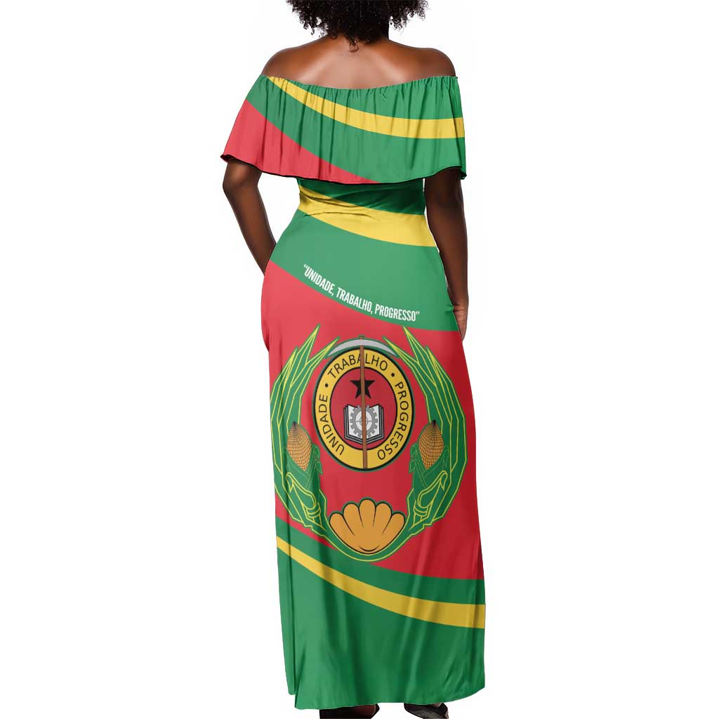 Cape Verde 1975-1992 Off Shoulder Maxi Dress Unidade Trabalho Progresso