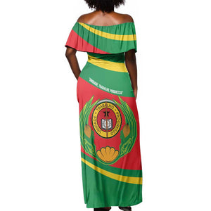 Cape Verde 1975-1992 Off Shoulder Maxi Dress Unidade Trabalho Progresso
