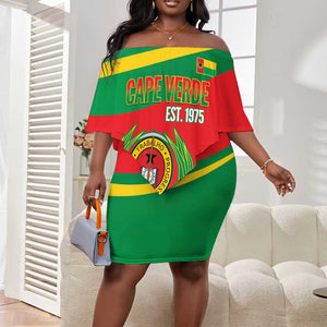 Cape Verde 1975-1992 Off Shoulder Short Dress Unidade Trabalho Progresso