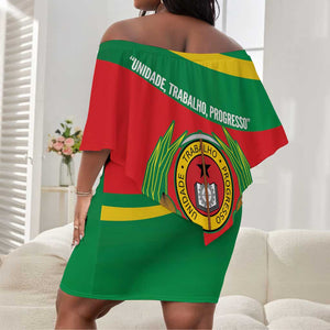 Cape Verde 1975-1992 Off Shoulder Short Dress Unidade Trabalho Progresso