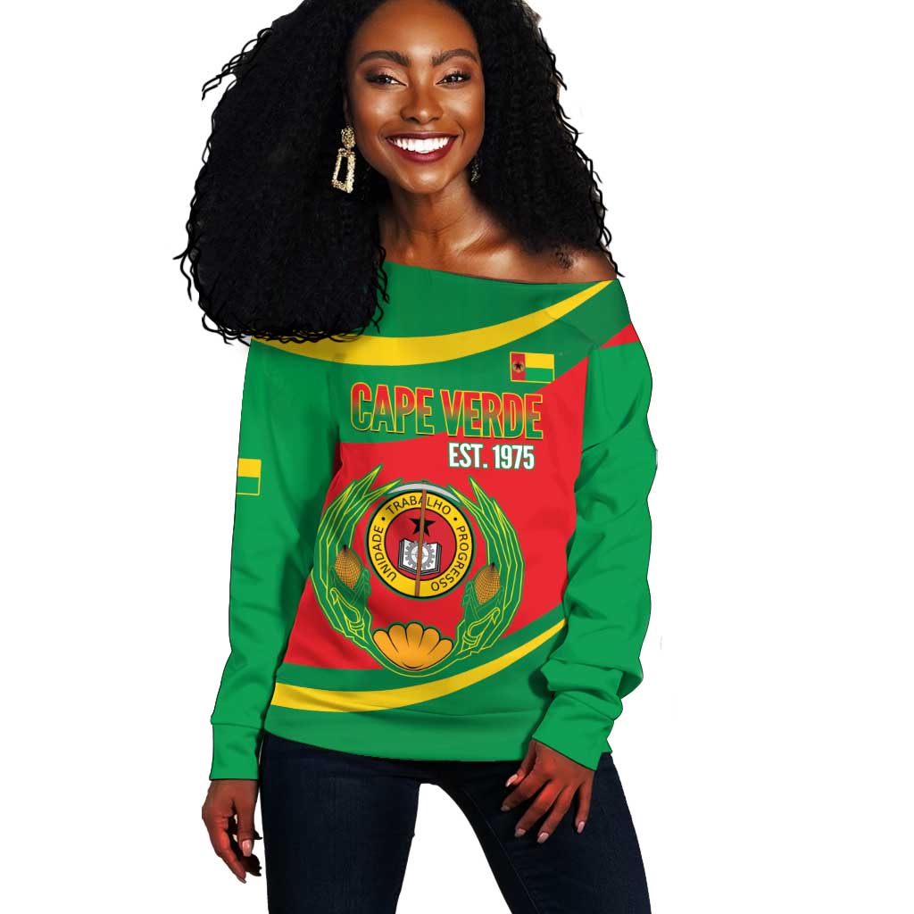 Cape Verde 1975-1992 Off Shoulder Sweater Unidade Trabalho Progresso
