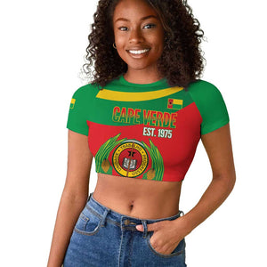 Cape Verde 1975-1992 Raglan Cropped T shirt Unidade Trabalho Progresso