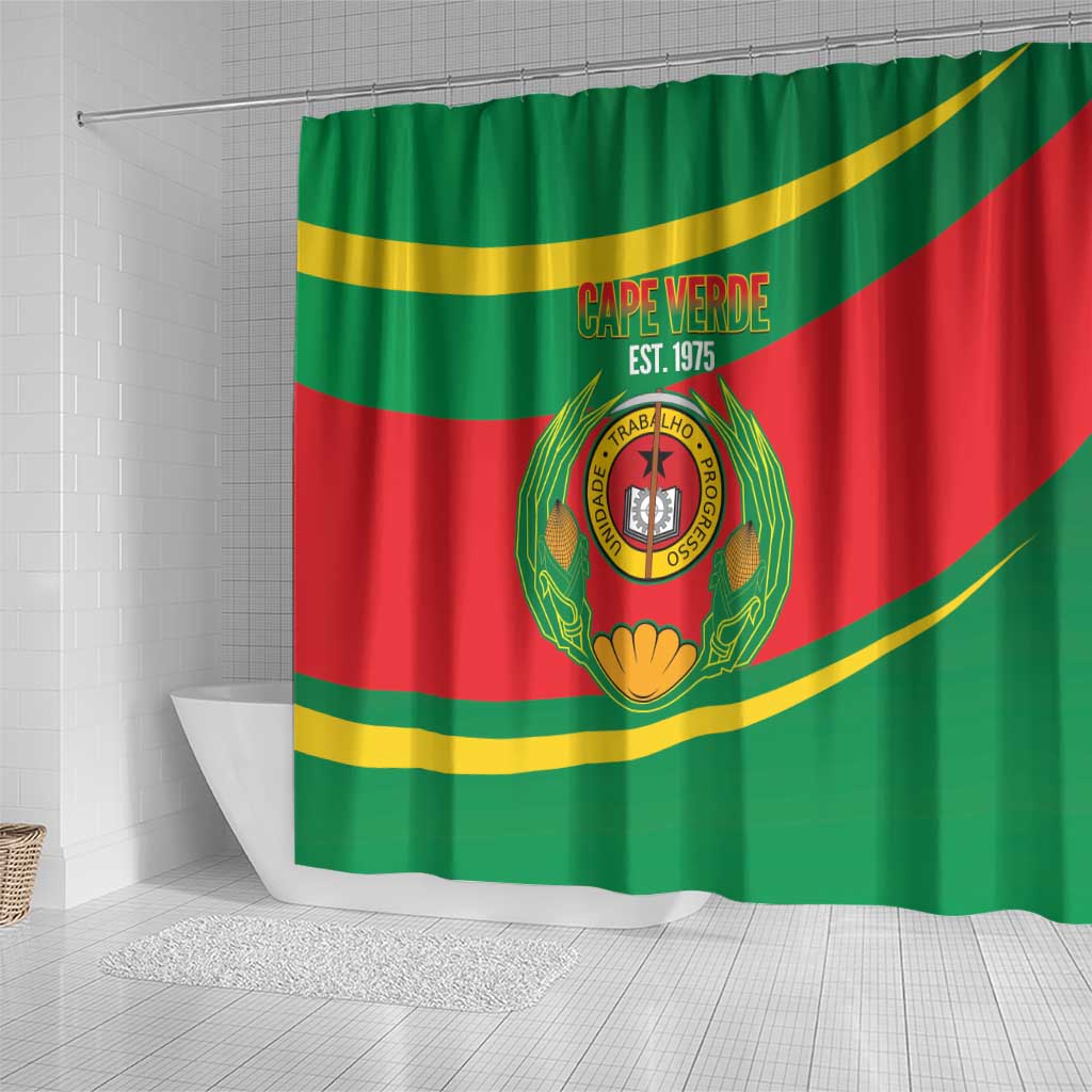 Cape Verde 1975-1992 Shower Curtain Unidade Trabalho Progresso