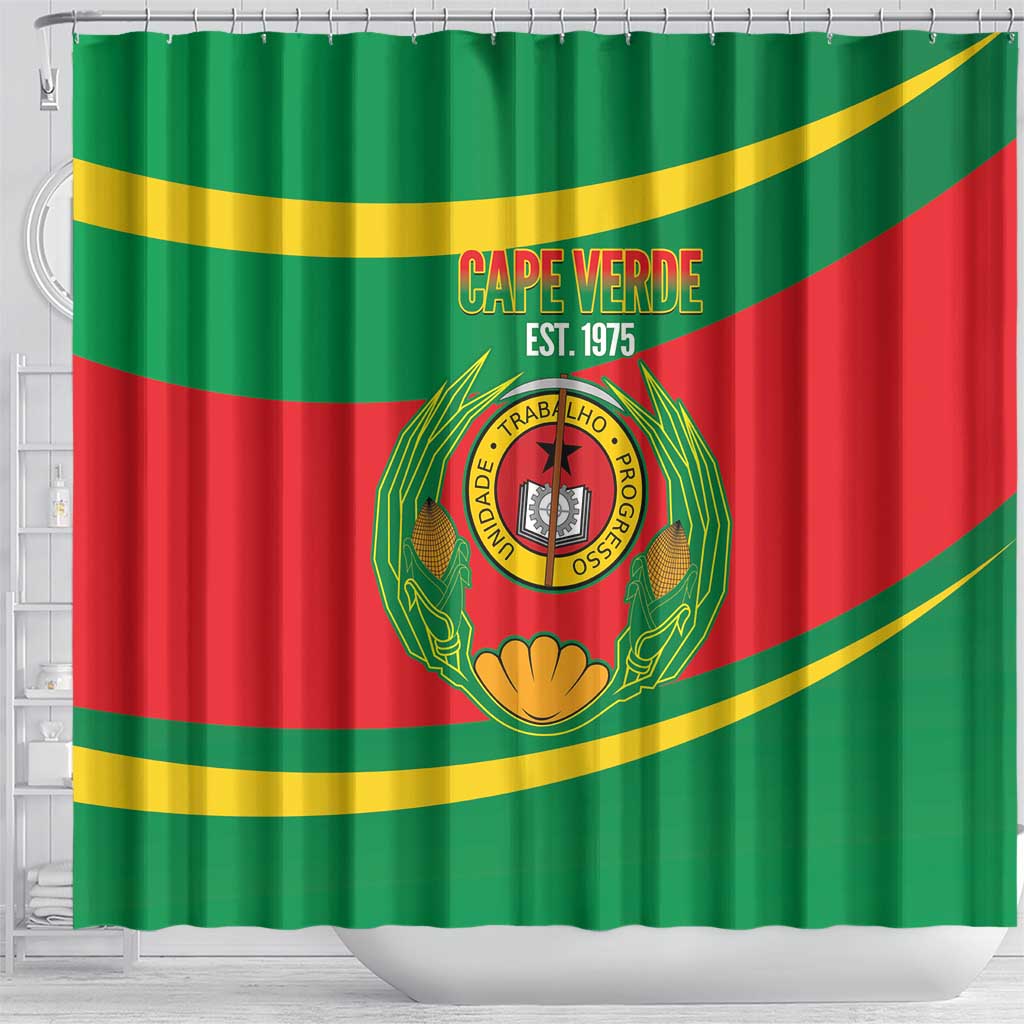 Cape Verde 1975-1992 Shower Curtain Unidade Trabalho Progresso