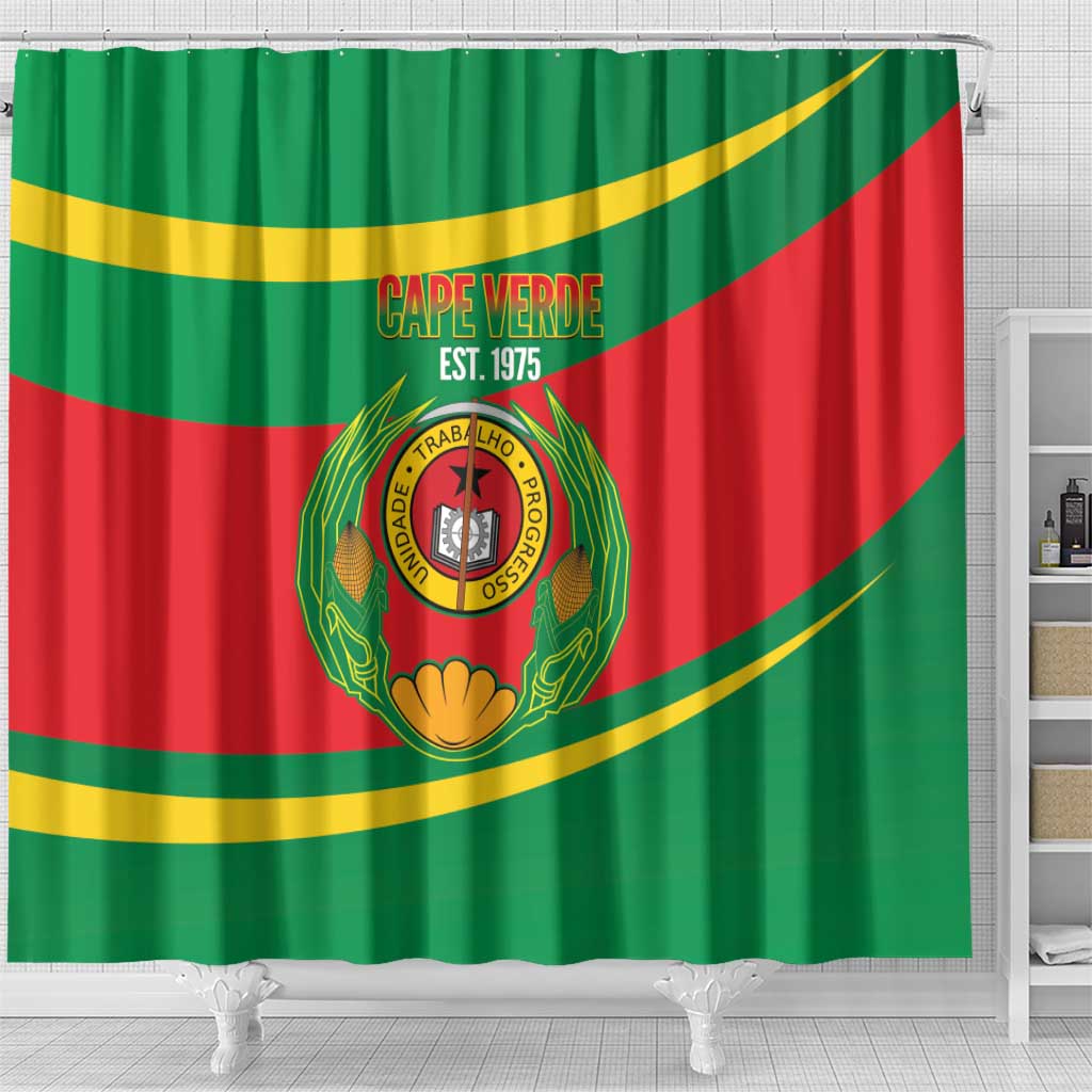 Cape Verde 1975-1992 Shower Curtain Unidade Trabalho Progresso