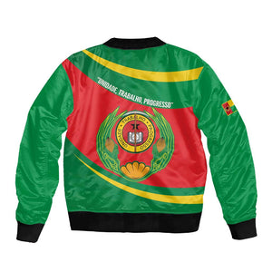 Cape Verde 1975-1992 Sleeve Zip Bomber Jacket Unidade Trabalho Progresso