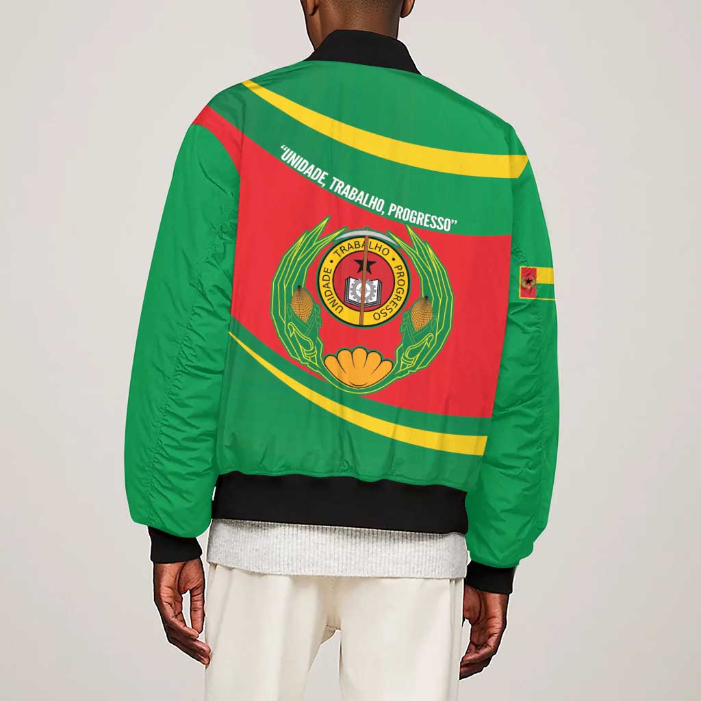 Cape Verde 1975-1992 Sleeve Zip Bomber Jacket Unidade Trabalho Progresso