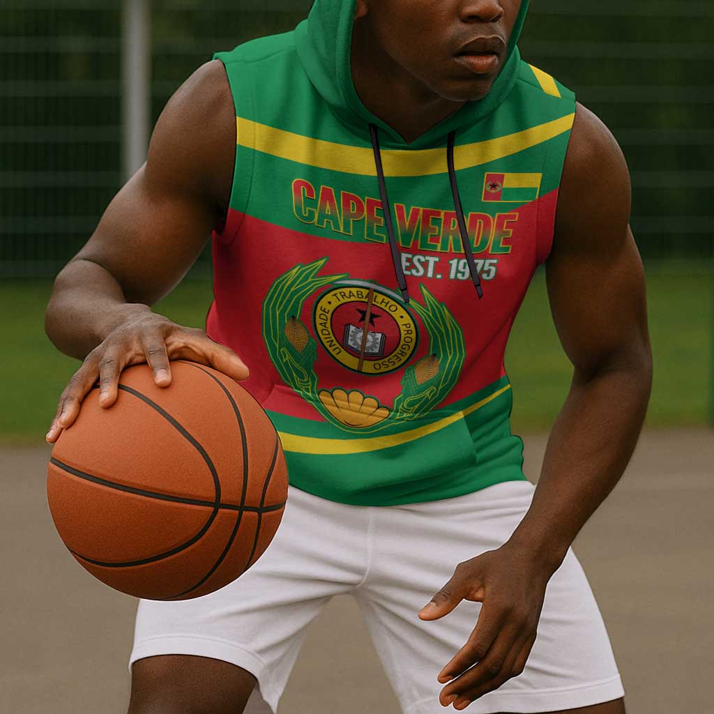 Cape Verde 1975-1992 Sleeveless Hoodie Unidade Trabalho Progresso - African Pride