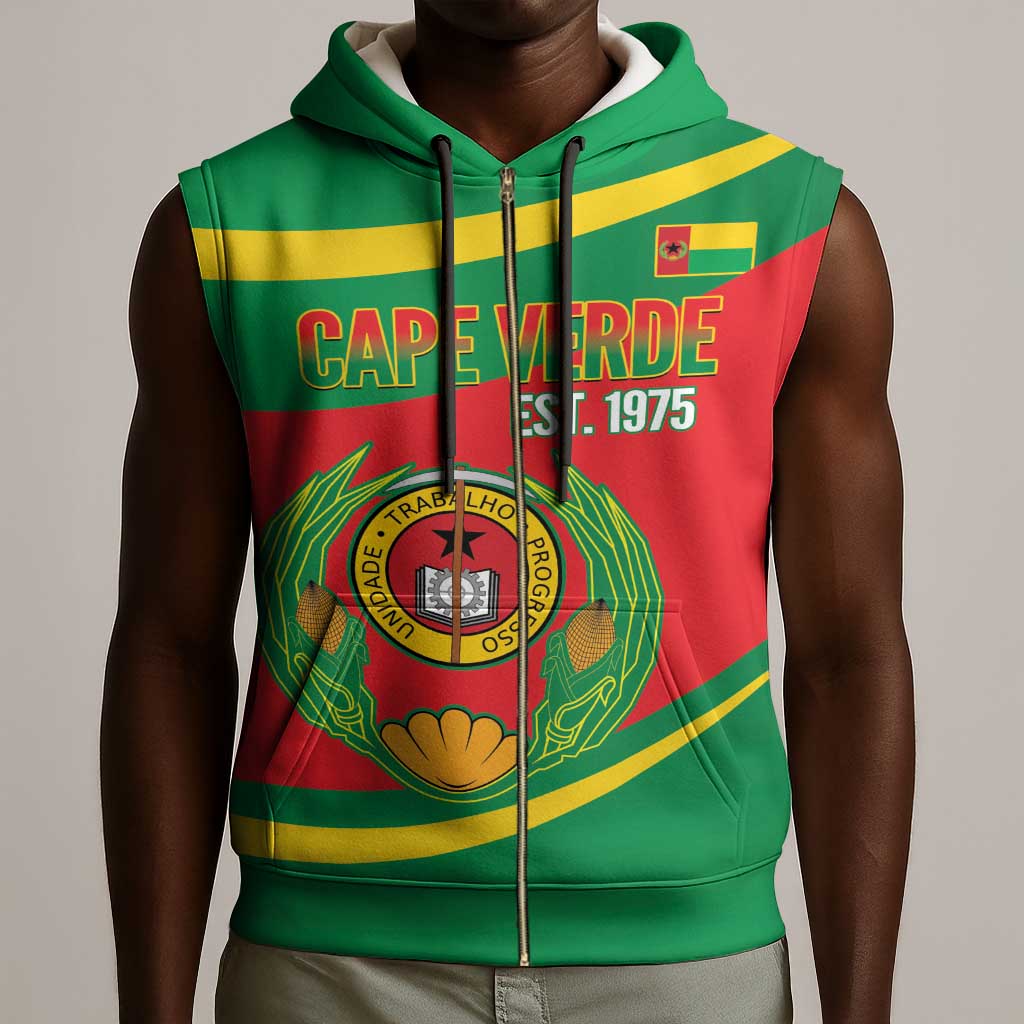 Cape Verde 1975-1992 Sleeveless Zip Hoodie Unidade Trabalho Progresso - African Pride