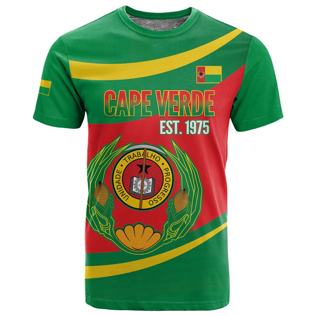 Cape Verde 1975-1992 T shirt Unidade Trabalho Progresso