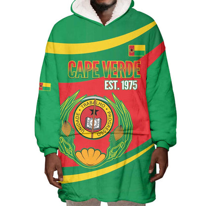 Cape Verde 1975-1992 Wearable Blanket Hoodie Unidade Trabalho Progresso