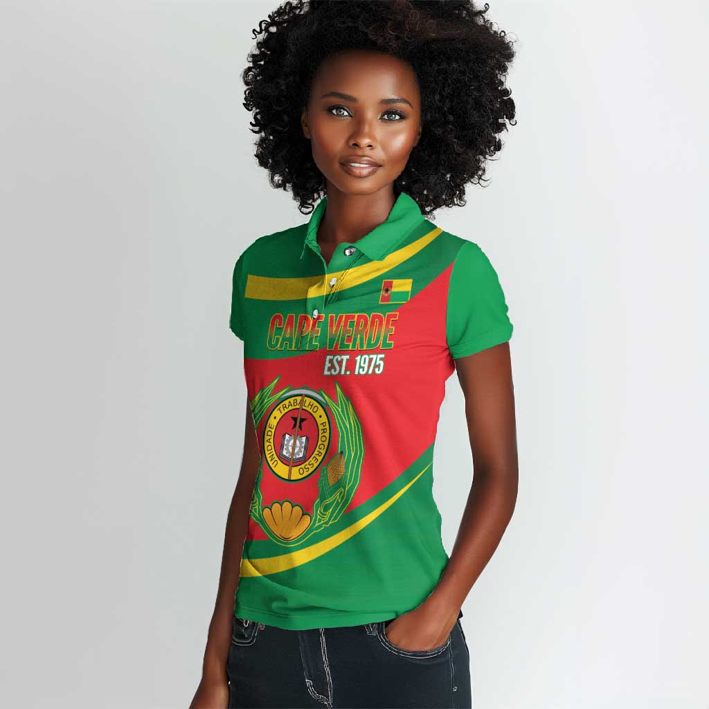 Cape Verde 1975-1992 Women Polo Shirt Unidade Trabalho Progresso