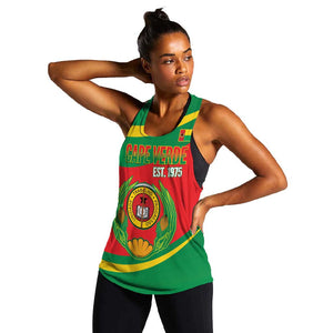 Cape Verde 1975-1992 Women Racerback Tank Unidade Trabalho Progresso