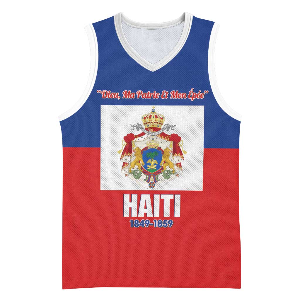 Personalised Second Empire of Haiti 1849-1859 Basketball Jersey Anpi an Ayiti Flag Style - African Pride