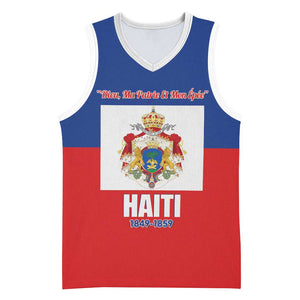 Personalised Second Empire of Haiti 1849-1859 Basketball Jersey Anpi an Ayiti Flag Style - African Pride