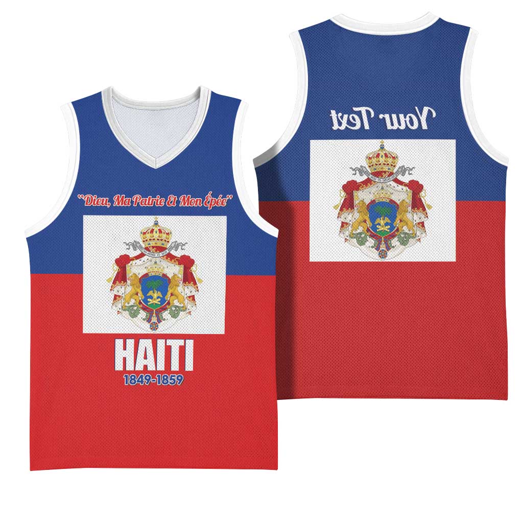 Personalised Second Empire of Haiti 1849-1859 Basketball Jersey Anpi an Ayiti Flag Style - African Pride