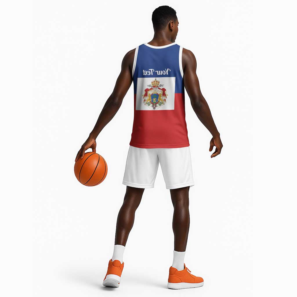 Personalised Second Empire of Haiti 1849-1859 Basketball Jersey Anpi an Ayiti Flag Style - African Pride