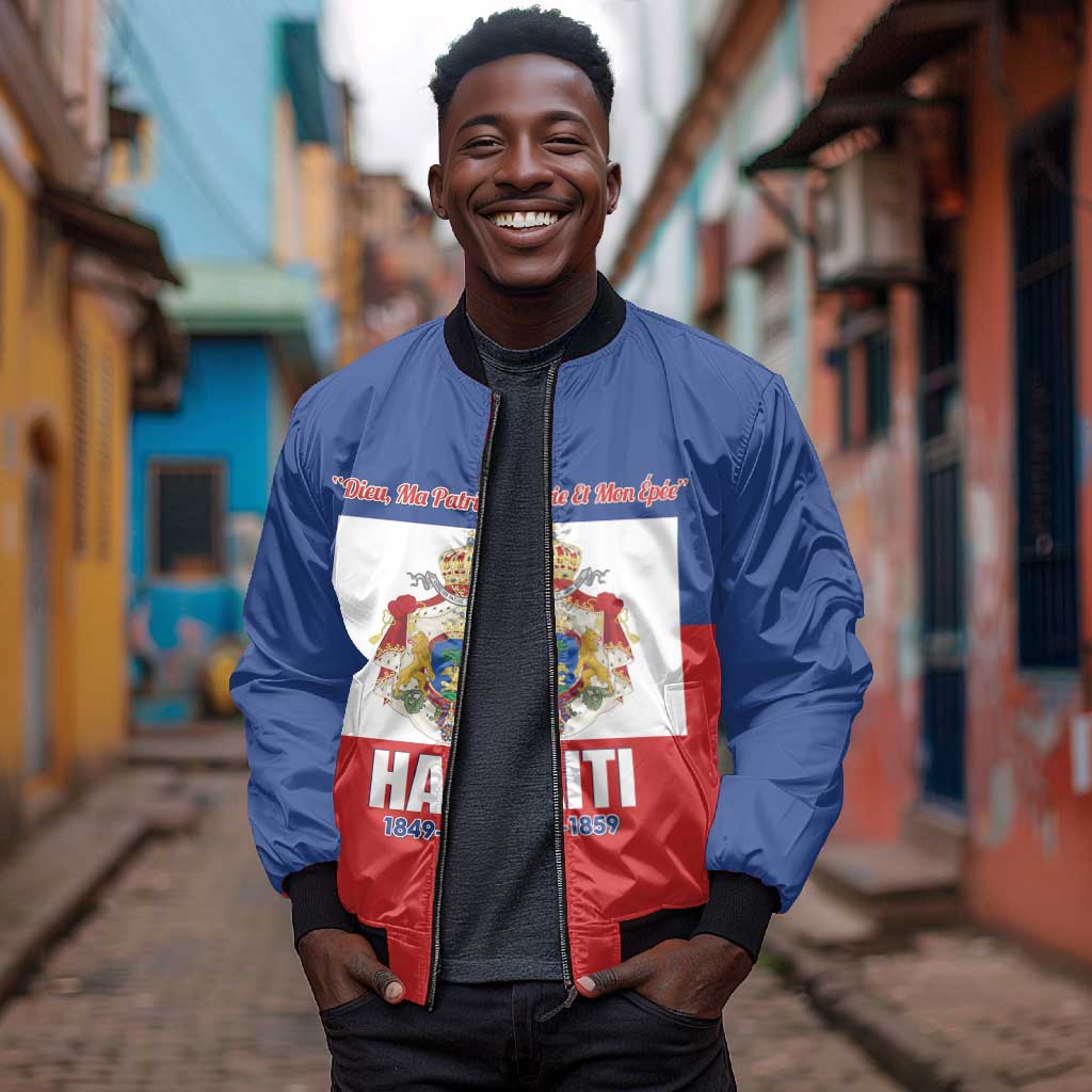 Personalised Second Empire of Haiti 1849-1859 Bomber Jacket Anpi an Ayiti Flag Style
