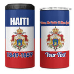 Personalised Second Empire of Haiti 1849-1859 4 in 1 Can Cooler Tumbler Anpi an Ayiti Flag Style
