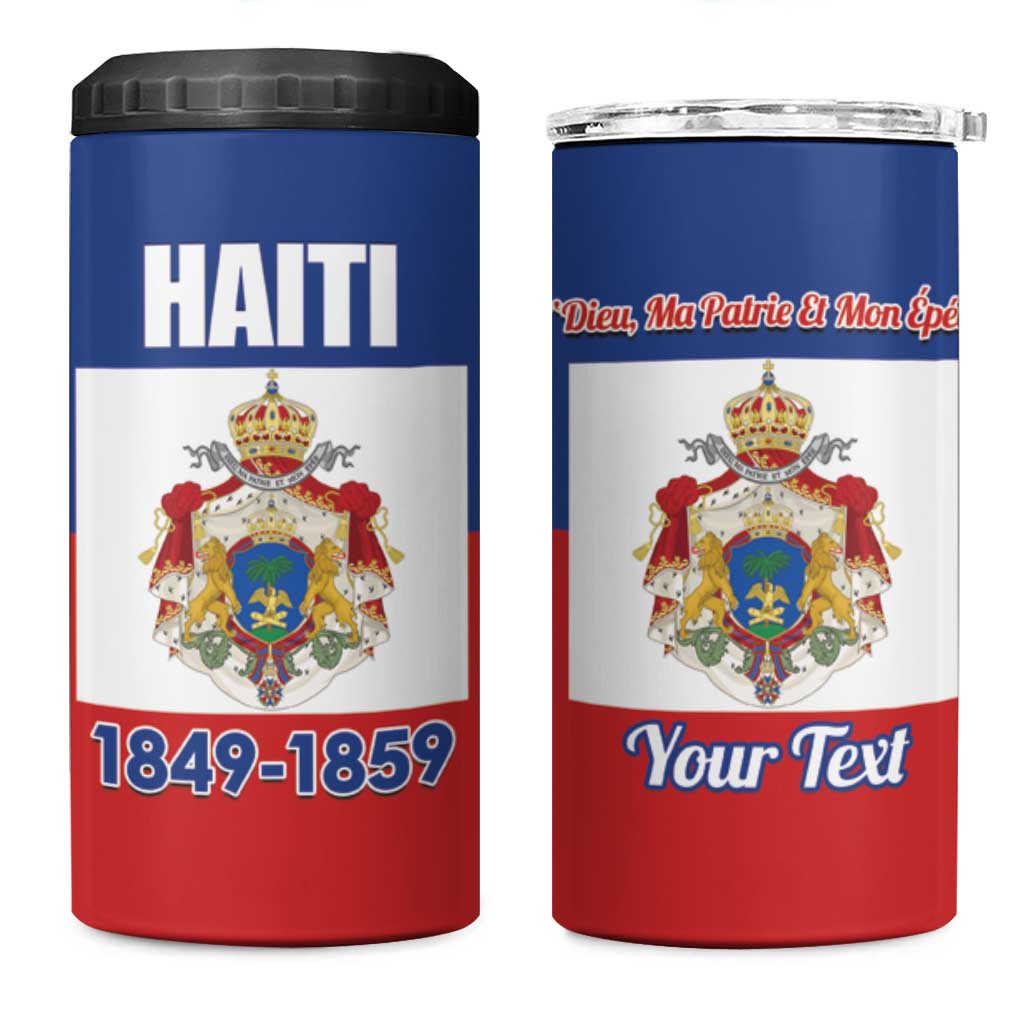 Personalised Second Empire of Haiti 1849-1859 4 in 1 Can Cooler Tumbler Anpi an Ayiti Flag Style