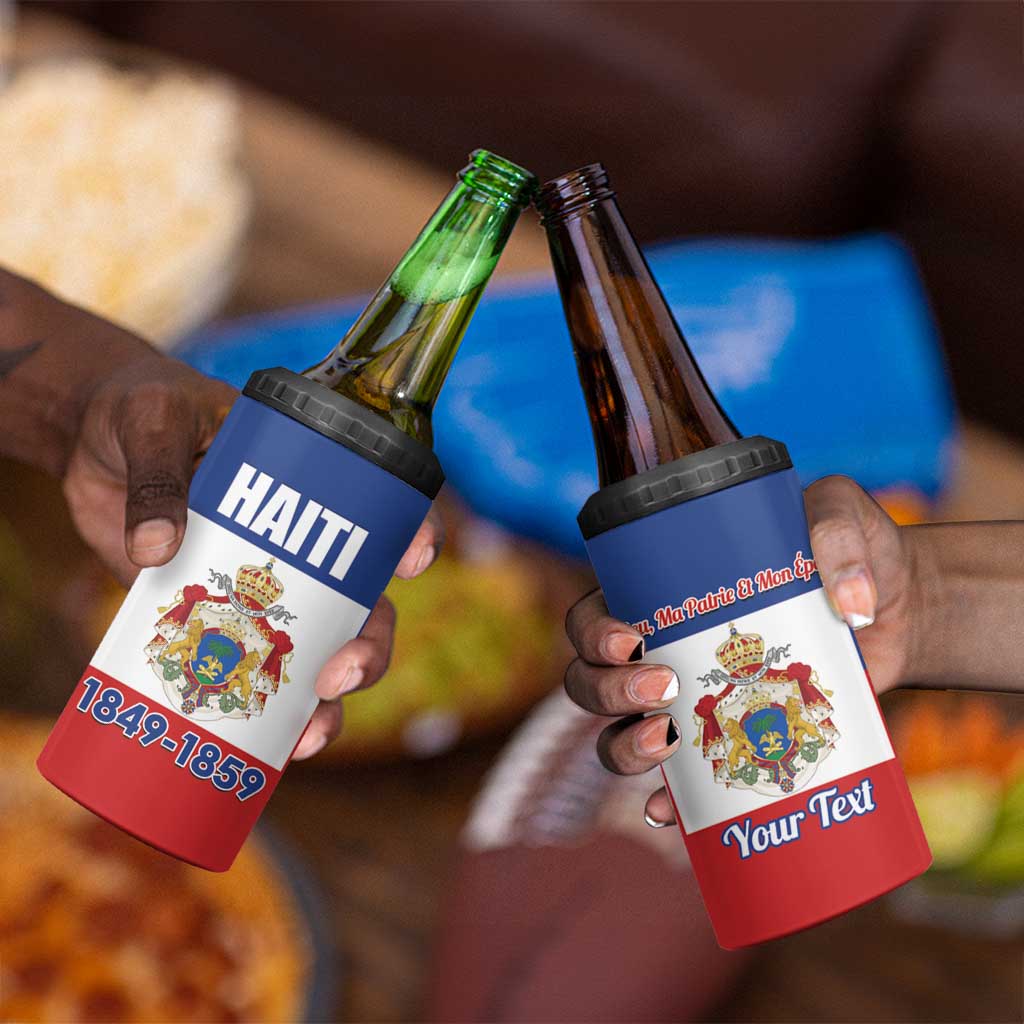 Personalised Second Empire of Haiti 1849-1859 4 in 1 Can Cooler Tumbler Anpi an Ayiti Flag Style