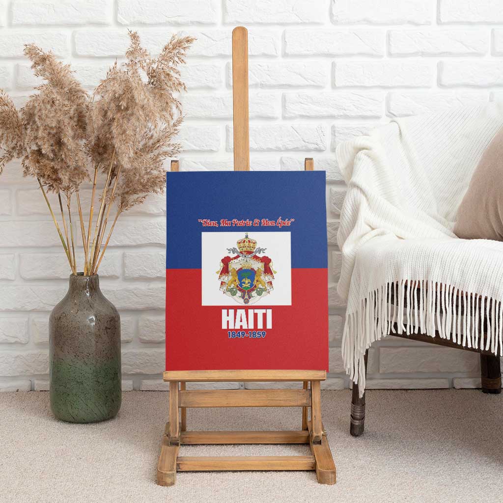 Second Empire of Haiti 1849-1859 Canvas Wall Art Anpi an Ayiti Flag Style