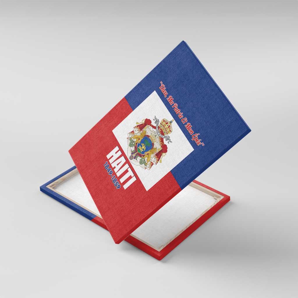 Second Empire of Haiti 1849-1859 Canvas Wall Art Anpi an Ayiti Flag Style