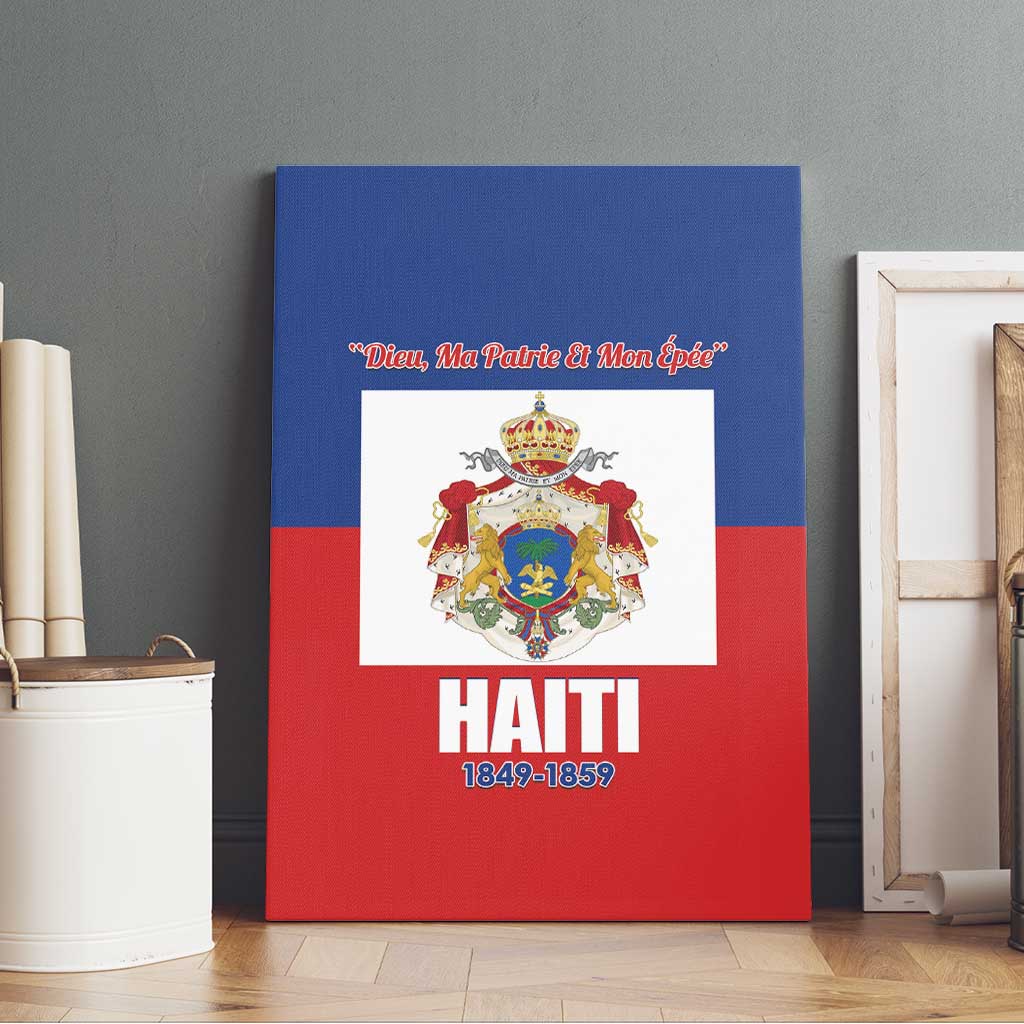 Second Empire of Haiti 1849-1859 Canvas Wall Art Anpi an Ayiti Flag Style