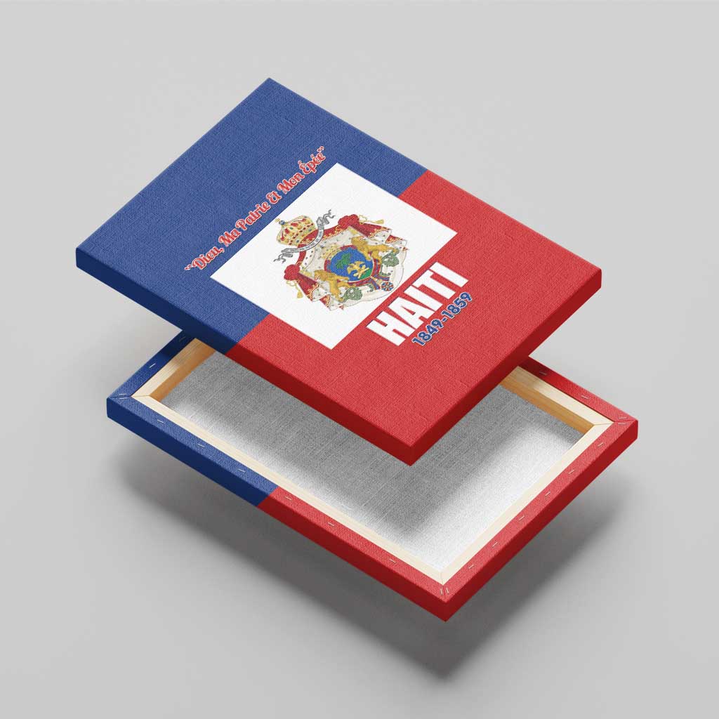 Second Empire of Haiti 1849-1859 Canvas Wall Art Anpi an Ayiti Flag Style